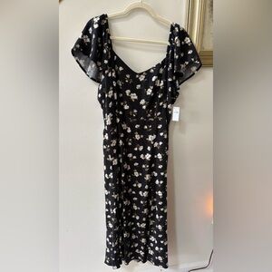 Old Navy Black Floral Midi Dress